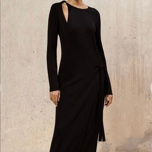 COS asymmetrical black wrap dress